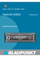 Blaupunkt Nashville-DAB-35 - Owners Manual
